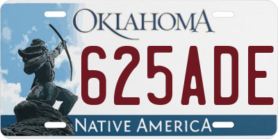 OK license plate 625ADE
