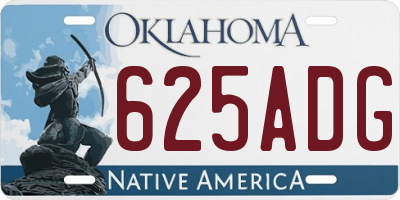 OK license plate 625ADG