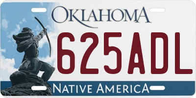 OK license plate 625ADL