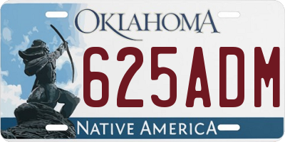 OK license plate 625ADM