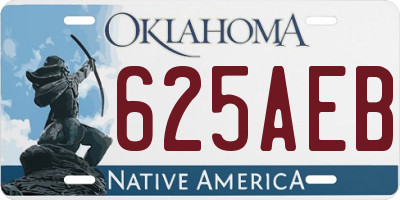OK license plate 625AEB