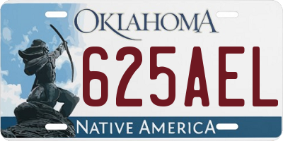 OK license plate 625AEL