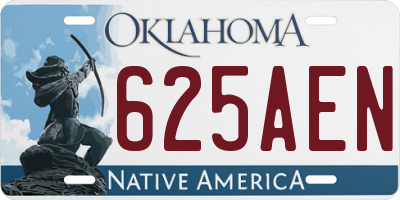 OK license plate 625AEN