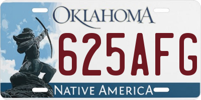 OK license plate 625AFG