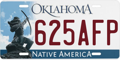 OK license plate 625AFP