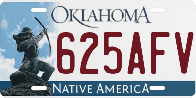 OK license plate 625AFV