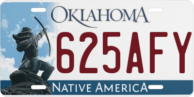 OK license plate 625AFY