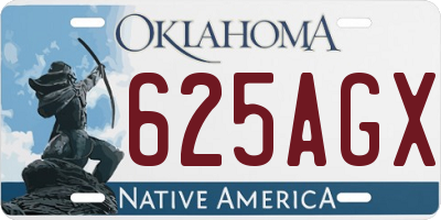 OK license plate 625AGX