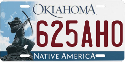 OK license plate 625AHO