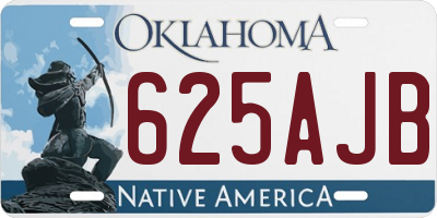 OK license plate 625AJB