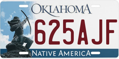 OK license plate 625AJF
