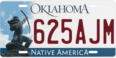 OK license plate 625AJM