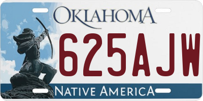 OK license plate 625AJW