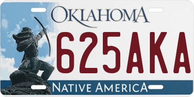 OK license plate 625AKA