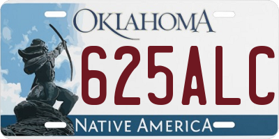 OK license plate 625ALC