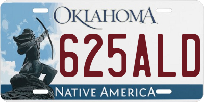 OK license plate 625ALD