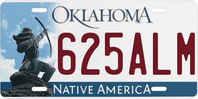 OK license plate 625ALM