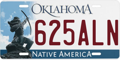 OK license plate 625ALN
