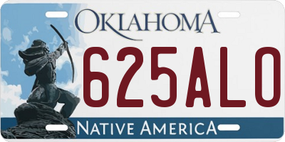 OK license plate 625ALO
