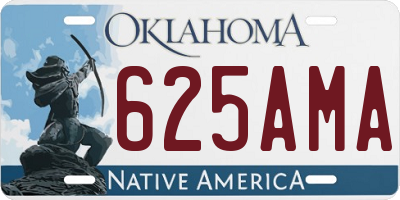 OK license plate 625AMA