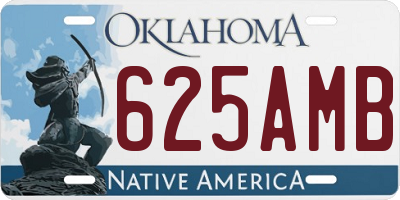 OK license plate 625AMB