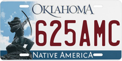 OK license plate 625AMC