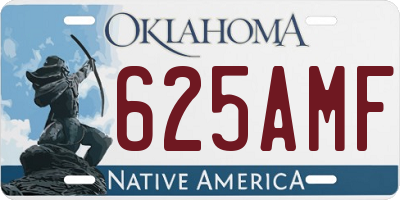 OK license plate 625AMF