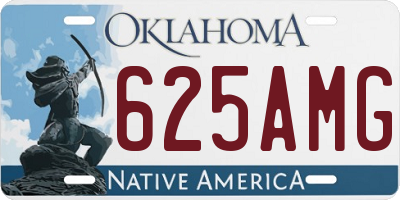 OK license plate 625AMG