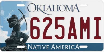 OK license plate 625AMI
