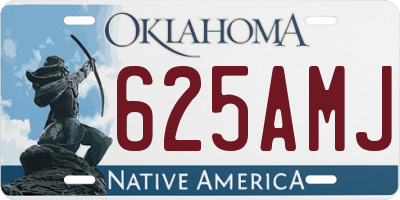 OK license plate 625AMJ