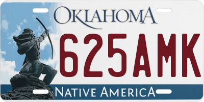 OK license plate 625AMK