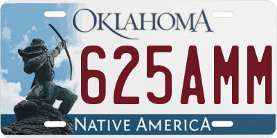 OK license plate 625AMM