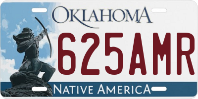 OK license plate 625AMR
