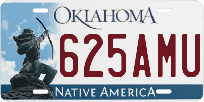 OK license plate 625AMU