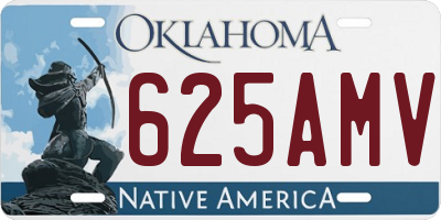 OK license plate 625AMV