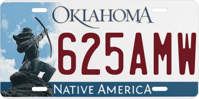 OK license plate 625AMW