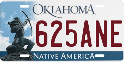 OK license plate 625ANE