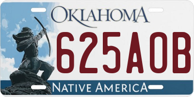 OK license plate 625AOB