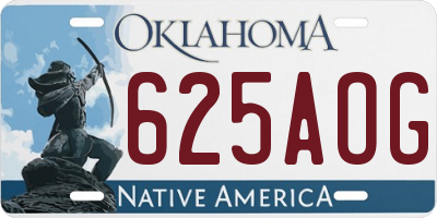 OK license plate 625AOG