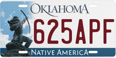 OK license plate 625APF