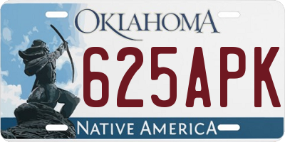 OK license plate 625APK