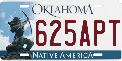 OK license plate 625APT