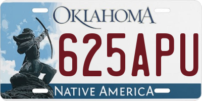 OK license plate 625APU