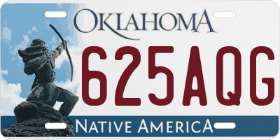OK license plate 625AQG