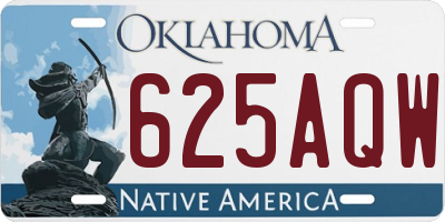 OK license plate 625AQW