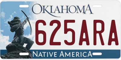 OK license plate 625ARA
