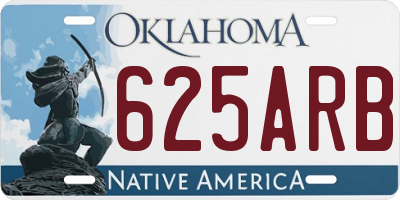 OK license plate 625ARB