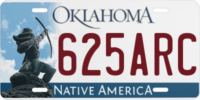 OK license plate 625ARC