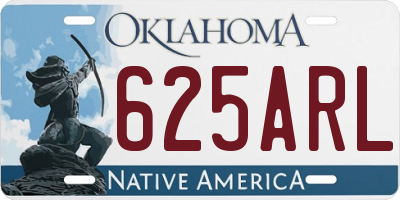 OK license plate 625ARL