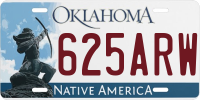 OK license plate 625ARW